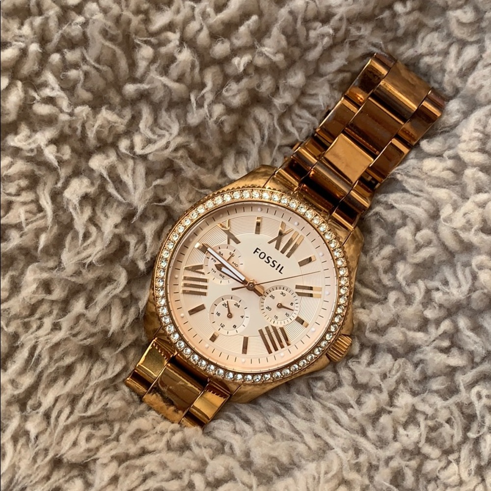 Rose Gold Stainless Steel Fossil Watch